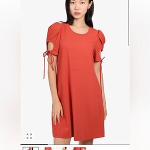 SEE BY CHLOÉ Ruched Sleeve Mini Shift Dress Peppery Red